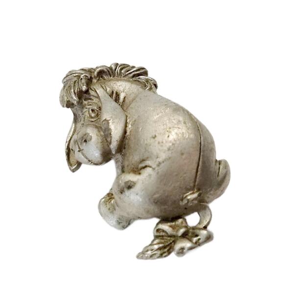 Vintage Pewter Disney Eeyore Brooch, Winnie the Pooh Pin, 2" Tall - Picture 9 of 10